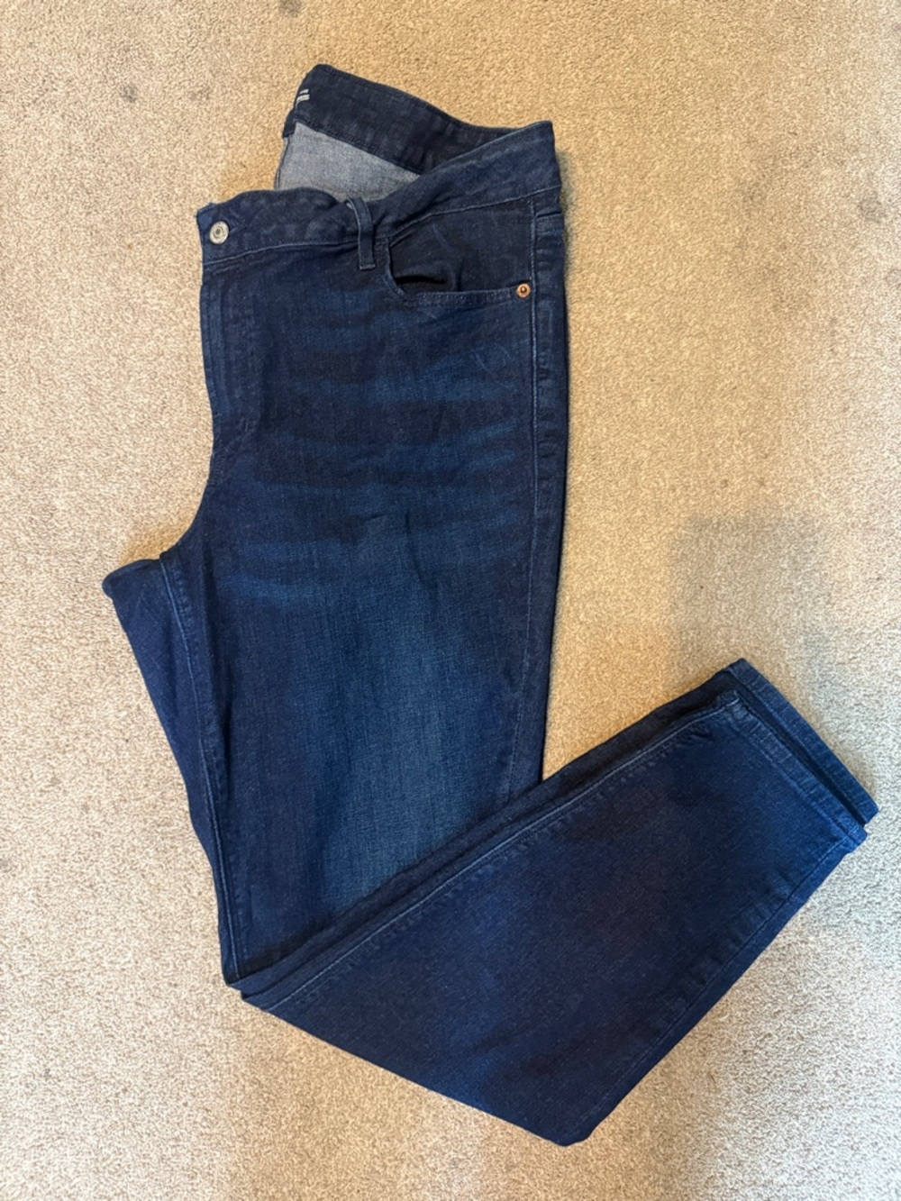 Old Navy Dark Wash Mid Rise Rockstar Super Skinny Jeans Size 20